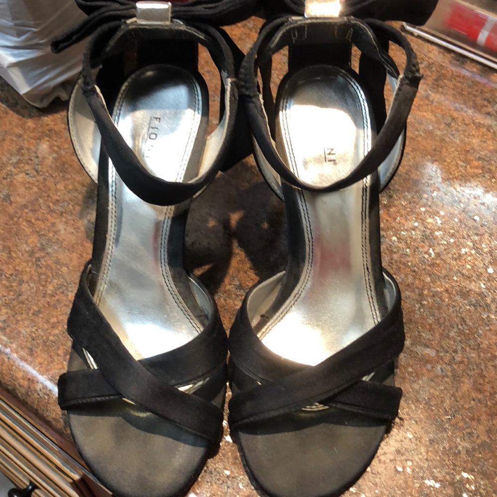 Black with silver heel shoes